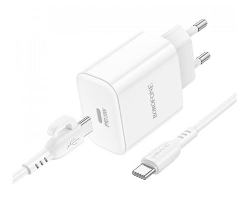 Мережевий зарядний пристрій Borofone BA81A PD20W Type-C to Type-C