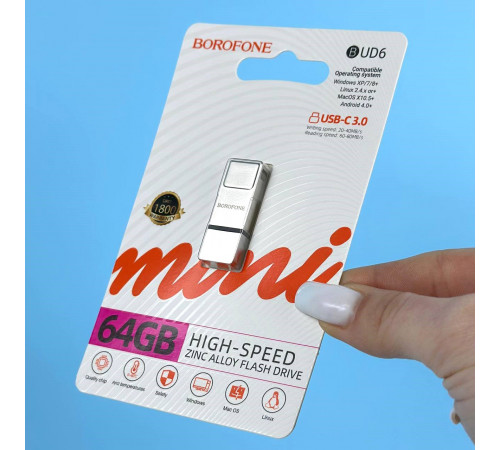 USB флеш Borofone BUD6 64GB Elegance mini USB3.0 Швидкісна