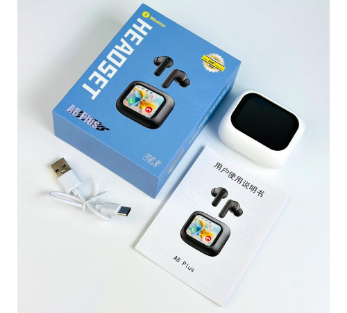 Бездротові навушники A8 plus ANC+ENC Smart case