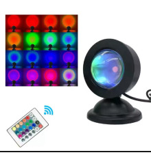 Проекційний світильник Міні USB захід сонця лампа 16 кольорів захід сонця веселка Лампа The lamp HA-119 (100)