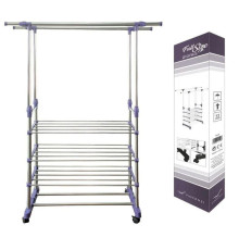 Вішалка-стійка з полицями для взуття, подвійна телескопічна 80х36х160 см Colgador doble (10) (12)