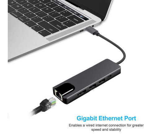 Хаб USB-хаб XoKo AC-500 Type-C to RJ45+HDMI+2xUSB 3.0 (XK-AC500-SL)   6-11  (200)(300)