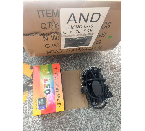 4284 2025Чорний ПровідГірлянда 8m80led2,30м Вулиця ЗЕЛЕНІwire still 8-10(20)