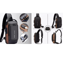 Нагрудна сумка з протиугінним замком з паролем Backpacчорний сірий МАЛЕНЬКАЯр XL-1514100) (120