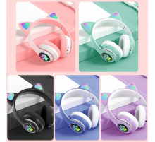 дитячі Навушники з підсвічуванням CAT JST-28 Bluetooth чорний рожевий та фіолетовий (60)(80) (100)