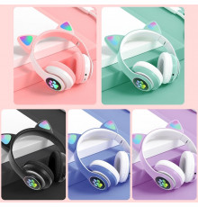 дитячі Навушники з підсвічуванням CAT JST-28 Bluetooth чорний рожевий та фіолетовий (60)(80) (100)