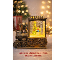 Новорічний декоративний світильник-паровоз зі сніговиком 5688 (72)