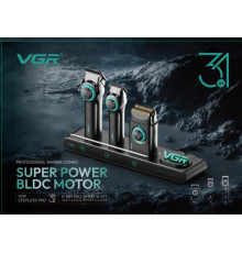 VGR   Машинка для стрижки  с зарядной станцией   +14 насадок  Stepless pro 3 in 1    (10)