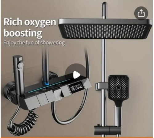 Змішувач для ванної кімнати із нержавіючої сталі чорного shower AA6-6 215 (10)