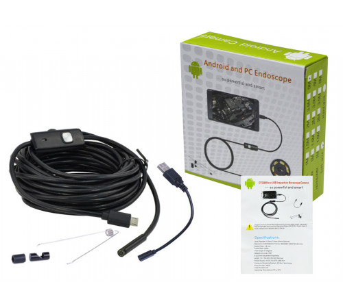 КАмера  Эндоскоп Android and PC Endoscope, гибкая USB-камера  100P   5 МЕТРОВ      (108)
