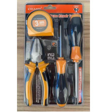 Набір 4 шт (рулетка 3м, плоскогубці + 2 викрутки)Tool kit set 13776-3 (48)