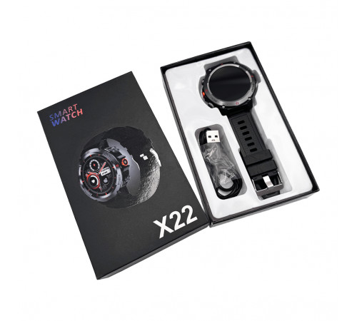 Смарт-годинник IWO X22 1.46". 330 mAh, IP68 Black (IWOX22SGR)
