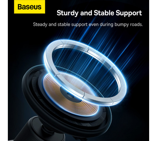 Автотримач для телефона з БЗП Baseus CW01 Magnetic Wireless Charging Car Mount Air Vent Version 15W Cluster Black (C40141001111-00)