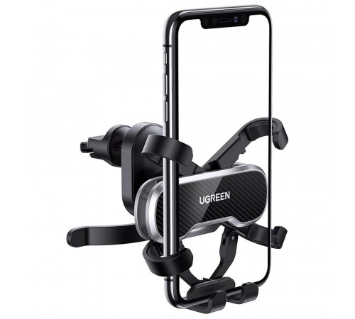 Автотримач для телефона UGREEN LP228 Gravity Drive Air Vent Car Mount Phone Holder With Arc-Shaped mounting clip Black (UGR-80871)