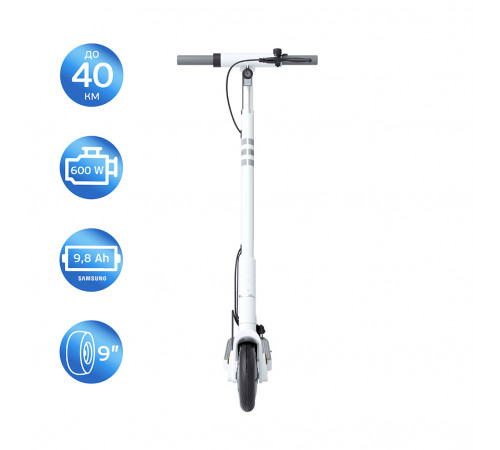 Електросамокат OKAI ES20-NEON White 9", 300(600)W, 9.8Ah, 40km, 25km\h, 20%, NFC, App, 16kg (ES20-W)