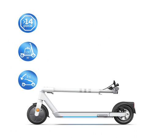 Електросамокат OKAI ES20-NEON White 9", 300(600)W, 9.8Ah, 40km, 25km\h, 20%, NFC, App, 16kg (ES20-W)