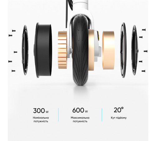 Електросамокат OKAI ES20-NEON White 9", 300(600)W, 9.8Ah, 40km, 25km\h, 20%, NFC, App, 16kg (ES20-W 8.5")