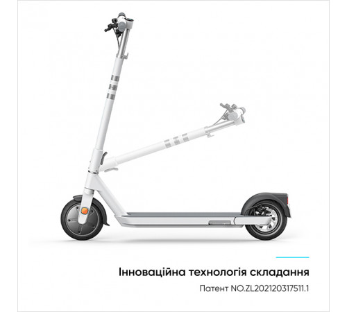 Електросамокат OKAI ES20-NEON White 9", 300(600)W, 9.8Ah, 40km, 25km\h, 20%, NFC, App, 16kg (ES20-W 8.5")