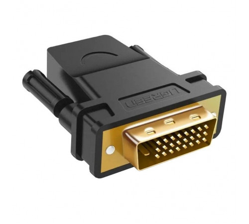 Адаптер UGREEN 20124 DVI 24+1 Male to HDMI Female Adapter (Black) (UGR-20124) (UGR-20124)