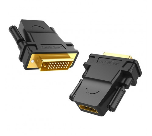 Адаптер UGREEN 20124 DVI 24+1 Male to HDMI Female Adapter (Black) (UGR-20124) (UGR-20124)