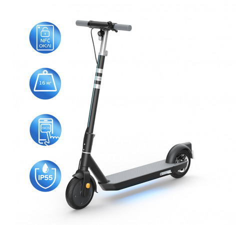 Електросамокат OKAI ES20-NEON Black 9", 300(600)W, 9.8Ah, 40km, 25km\h, 20%, NFC, App, 16kg (ES20-B)