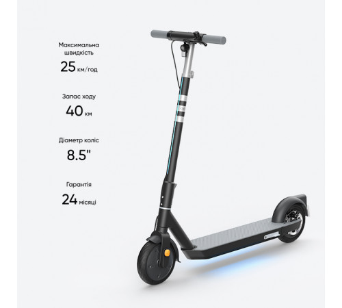 Електросамокат OKAI ES20-NEON Black 9", 300(600)W, 9.8Ah, 40km, 25km\h, 20%, NFC, App, 16kg (ES20-B)