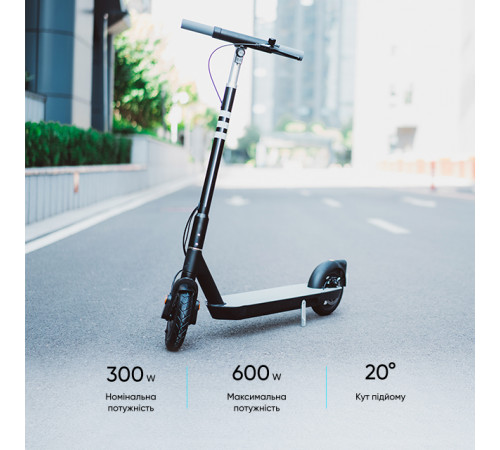 Електросамокат OKAI ES20-NEON Black 9", 300(600)W, 9.8Ah, 40km, 25km\h, 20%, NFC, App, 16kg (ES20-B)