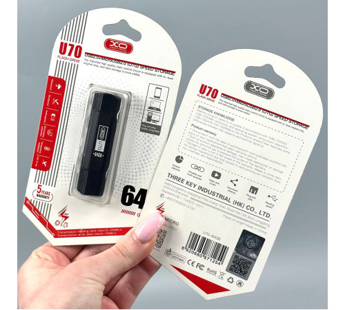 USB флеш XO U70 OTG 64Gb USB2.0+Micro