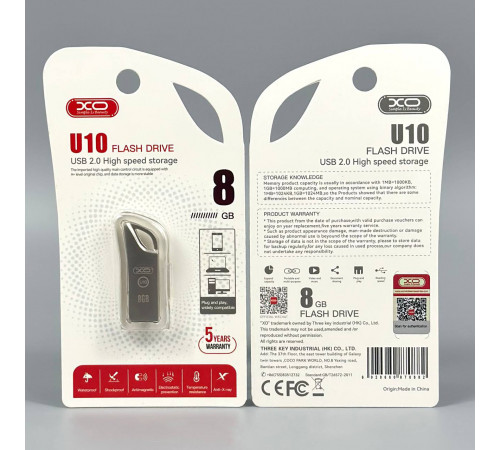 USB флеш XO U10 8Gb Metal USB2.0