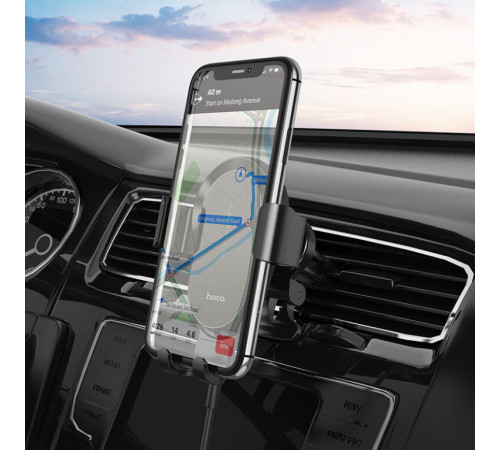 Автотримач для телефона з БЗП HOCO CA105 Guide three-axis linkage wireless charging car holder Black (6931474762443)