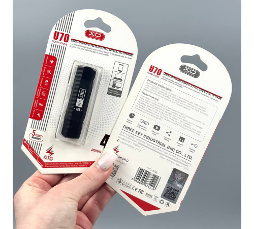USB флеш XO U70 OTG 4Gb USB2.0+Micro