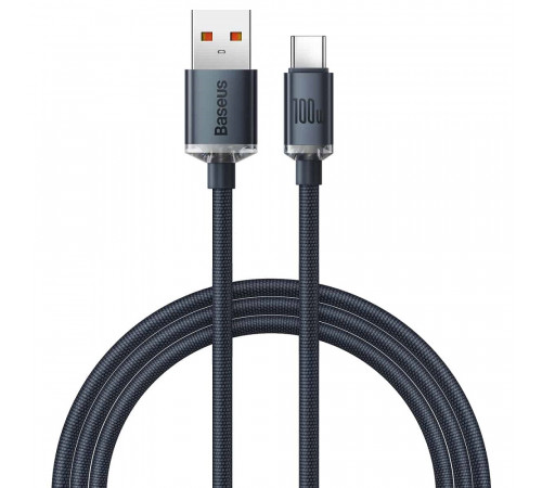 Кабель Baseus Crystal Shine Series Fast Charging Data Cable USB to Type-C 100W 1.2m Black (CAJY000401)