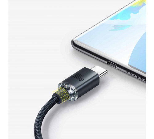 Кабель Baseus Crystal Shine Series Fast Charging Data Cable USB to Type-C 100W 1.2m Black (CAJY000401)
