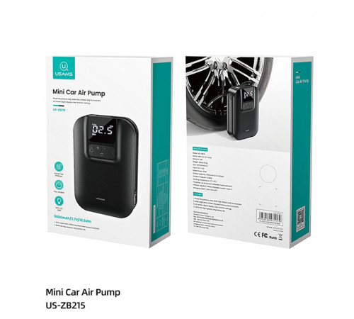 Портативний Компресор для автомобіля Usams US-ZB215 Mini Car Air Pump 5000mAh