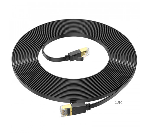 Мережевий кабель HOCO US07 General pure copper flat network cable(L=10M) Black (6931474780713)
