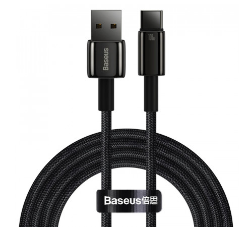 Кабель Baseus Tungsten Gold Fast Charging Data Cable USB to Type-C 100W 1m Black (CAWJ000001)
