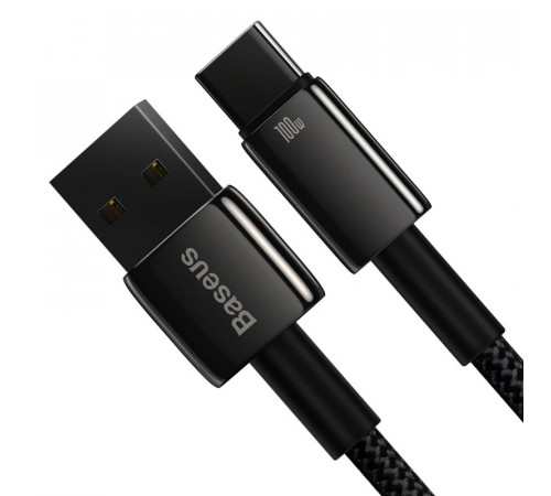 Кабель Baseus Tungsten Gold Fast Charging Data Cable USB to Type-C 100W 1m Black (CAWJ000001)
