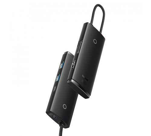 USB-хаб Baseus Lite Series 6-Port Type-C HUB Docking Station (Type-C to HDMI+USB3.0*2+PD+SD/TF) Black (WKQX050101)