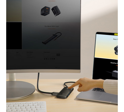 USB-хаб Baseus Lite Series 6-Port Type-C HUB Docking Station (Type-C to HDMI+USB3.0*2+PD+SD/TF) Black (WKQX050101)