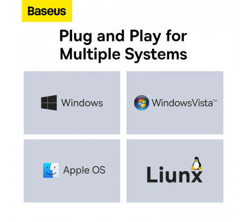 USB-хаб Baseus Lite Series 6-Port Type-C HUB Docking Station (Type-C to HDMI+USB3.0*2+PD+SD/TF) Black (WKQX050101)