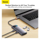 USB-хаб Baseus Metal Gleam Series 4-in-1 Multifunctional Type-C HUB Docking Station Gray（Type-C to USB3.0*4） (WKWG070013)