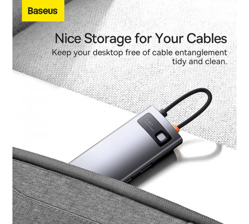 USB-хаб Baseus Metal Gleam Series 4-in-1 Multifunctional Type-C HUB Docking Station Gray（Type-C to USB3.0*4） (WKWG070013)