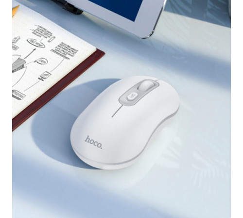 Маніпулятор миша HOCO GM21 Platinum 2.4G business wireless mouse White Gray (6931474790958)