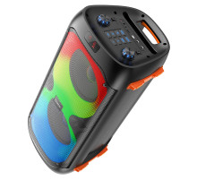 Портативна колонка HOCO BS53 Manhattan wireless dual mic outdoor BT speaker, 20W*2, Black (6931474781116)