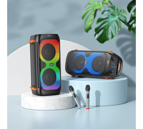 Портативна колонка HOCO BS53 Manhattan wireless dual mic outdoor BT speaker, 20W*2, Black (6931474781116)