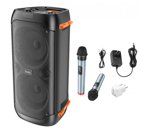 Портативна колонка HOCO BS53 Manhattan wireless dual mic outdoor BT speaker, 20W*2, Black (6931474781116)