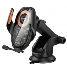 Автодержатель для телефона с БЗП HOCO HW34 Blue whale 3-axis linkage wireless fast charging car holder(center console)