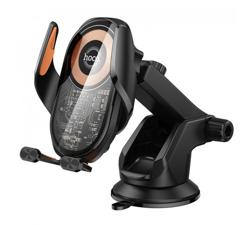 Автотримач для телефона з БЗП HOCO HW34 Blue whale 3-axis linkage wireless fast charging car holder(center console) (6942007652148)