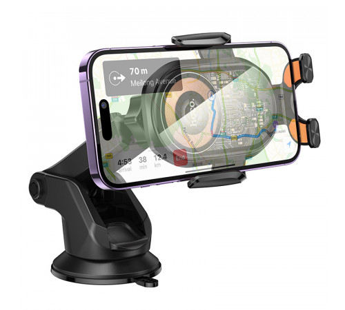 Автотримач для телефона з БЗП HOCO HW34 Blue whale 3-axis linkage wireless fast charging car holder(center console) (6942007652148)