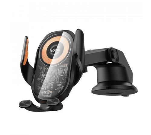 Автотримач для телефона з БЗП HOCO HW34 Blue whale 3-axis linkage wireless fast charging car holder(center console) (6942007652148)